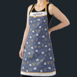 Jewish Symbols Pattern Jewish Celebration Apron<br><div class="desc">Jewish Symbols Pattern Jewish Celebration – Get busy in the kitchen while wearing this very elegant apron. Featuring Jewish symbols in blue and gold. Also a really wonderful gift option.</div>