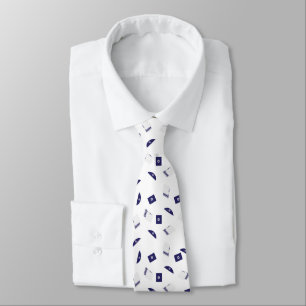 Jewish symbols pattern neck tie