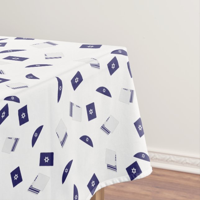 Jewish symbols pattern tablecloth (In Situ)