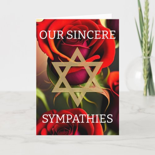 Jewish Sympathy Card _ Red Roses