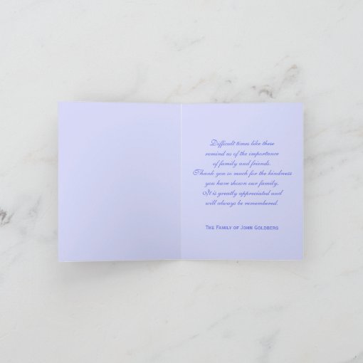 Jewish Sympathy Thank you Note Card Zazzle
