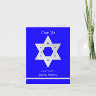 Jewish Sympathy Thank You Note Card - Blue