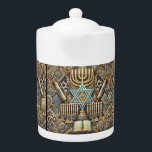 Jewish teapot<br><div class="desc">Jewish tea pot with an intricate design. It will not only give a vintage feel to your house but also make each element of your house stand out. Start with the details in your Jewish journey!</div>