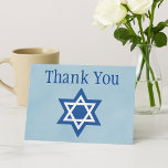 Jewish Thank You Star of David Postcard<br><div class="desc">This beautiful thank you postcard comes from a place of sincerity and peace. Capturing a still, reflective moment, it features a lovely blue and white Star of David design set against a soft blue background—perfect for expressing heartfelt gratitude. Whether you're thanking guests for attending a Bar or Bat Mitzvah, Hanukkah...</div>