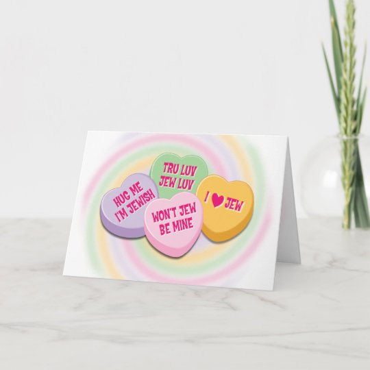 Jewish Valentine's Card Candy Hearts Holiday Card