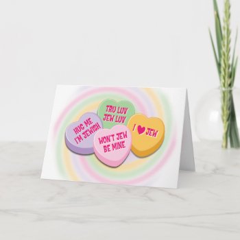 Jewish Valentine's Card: Candy Hearts Holiday Card by OurJewishCommunity at Zazzle