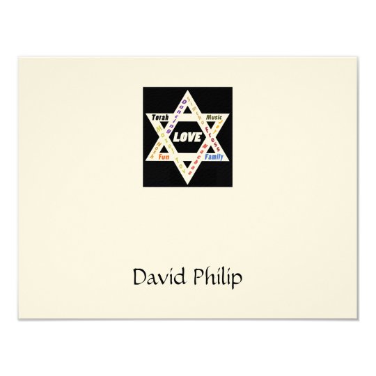 Jewish Values Star Bar Mitzvah Thank You Card