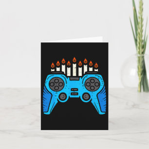 Jewish Video Game Gamer Hanukkah Chanukah Men Boy Card