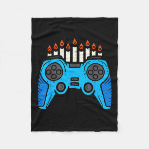 Jewish Video Game Gamer Hanukkah Chanukah Men Boy Fleece Blanket