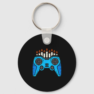 Jewish Video Game Gamer Hanukkah Chanukah Men Boy Keychain