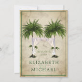 Jewish Wedding Chuppah Elegant Champagne Palm Invitation (Front)