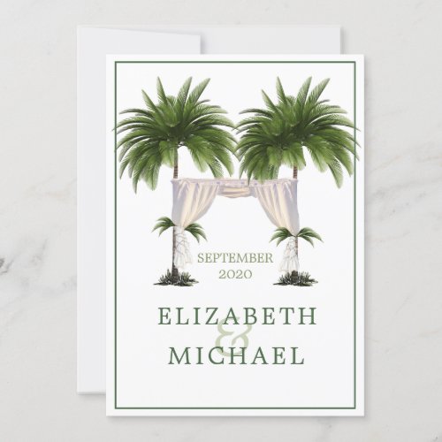 Jewish Wedding Chuppah Elegant Modern Palm Invitation