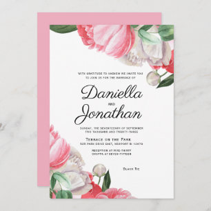 Jewish Wedding Elegant Watercolor Floral Invitatio Invitation