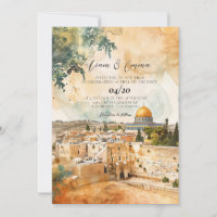 Jewish Wedding Invitation | Jerusalem view Invite