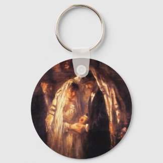 Jewish Wedding Painting by Israëls Keychain