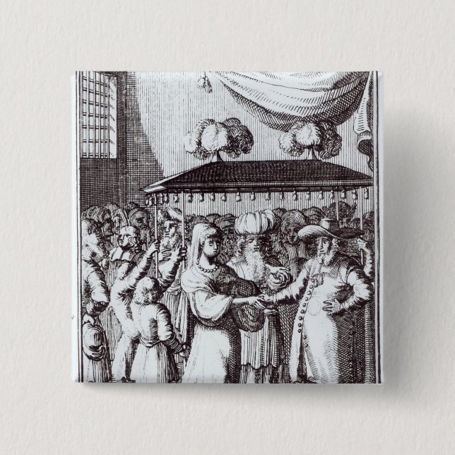 Jewish Wedding Pinback Button (Front)