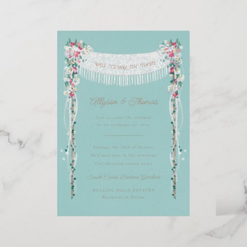 Jewish Wedding Romantic Under The Chuppah Foil Invitation Zazzle   Jewish Wedding Romantic Under The Chuppah Foil Invitation Rfdf5cadd7c404fc4b9835f4726774ffc 4wqna 510 