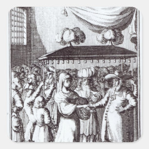 Jewish Wedding Square Sticker