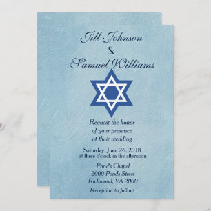Jewish Wedding Star of David Invitation
