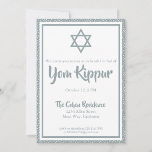 Jewish Yom Kippur Break The Fast Dinner Party Invitation