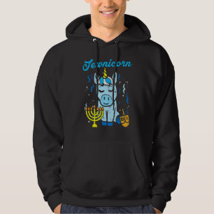 Jewnicorn Jew Unicorn Cute Hanukkah Pajamas Chanuk Hoodie