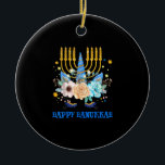 Jewnicorn Jewish Unicorn Chanukah Happy Hanukkah K Ceramic Ornament<br><div class="desc">This is a great gift for your family,  friends during Hanukkah holiday. They will be happy to receive this gift from you during Hanukkah holiday.</div>