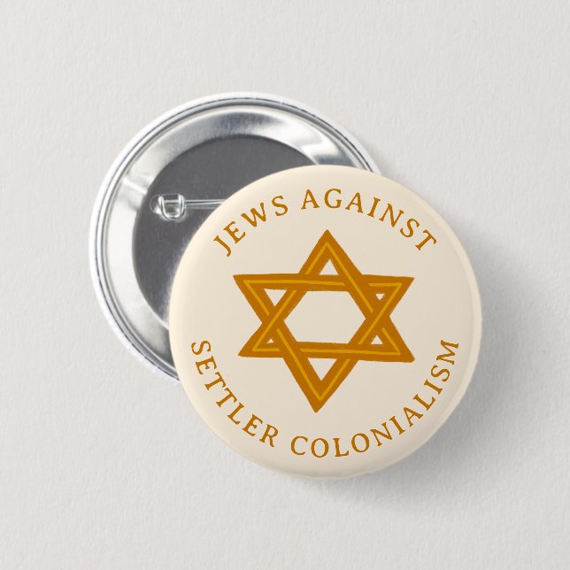 JEWS AGAINST COLONIALISM STAR Political  Button (Front & Back)