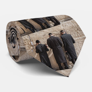 Jews Davening at the Kotel Neck Tie
