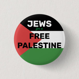 JEWS FOR A FREE PALESTINE FLAG RED BLACK GREEN BUTTON