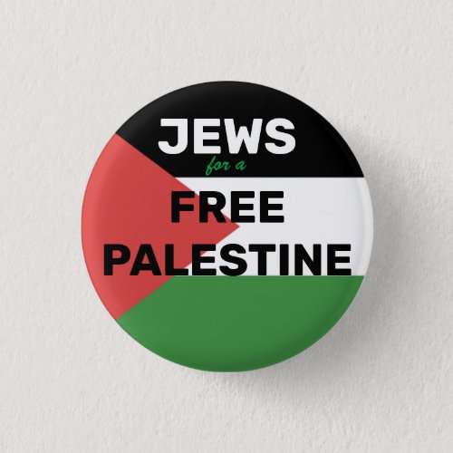 JEWS FOR A FREE PALESTINE FLAG RED BLACK GREEN  BUTTON