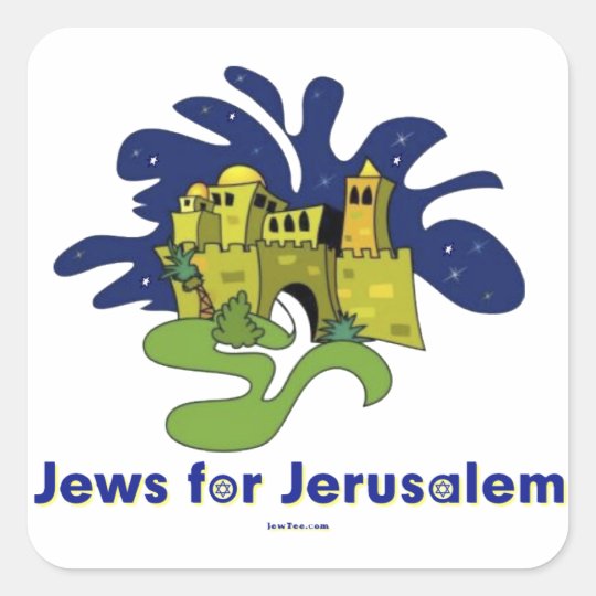 JEWS FOR JERUSALEM HANUKKAH GIFTS SQUARE STICKER