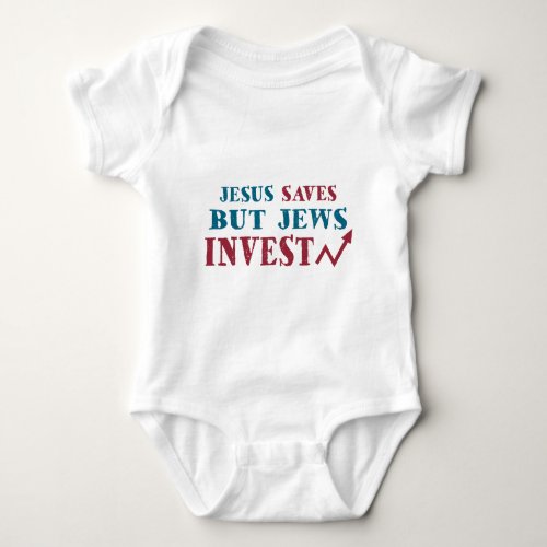 Jews Invest _ Jewish finance humor Baby Bodysuit