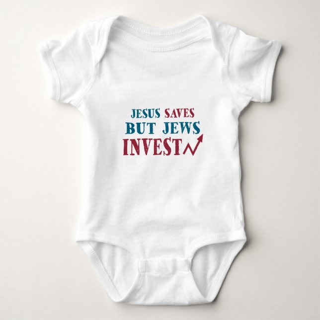 Jews Invest - Jewish finance humor Baby Bodysuit (Front)