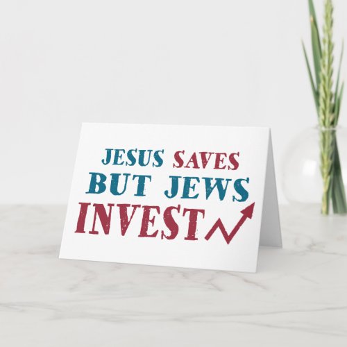 Jews Invest _ Jewish finance humor Card