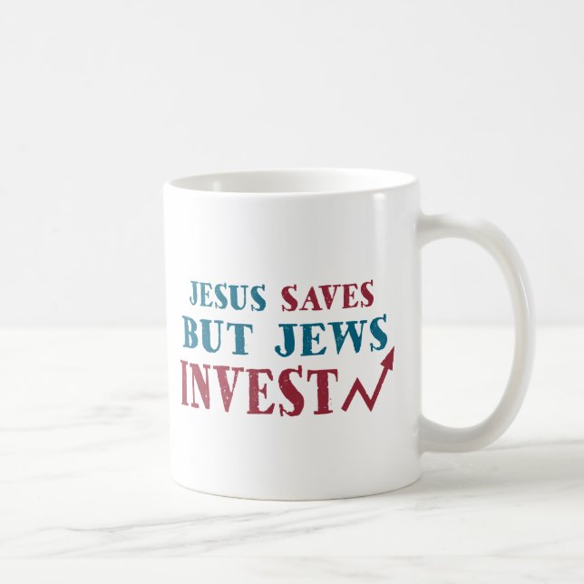 Jews Invest - Jewish finance humor Coffee Mug (Right)