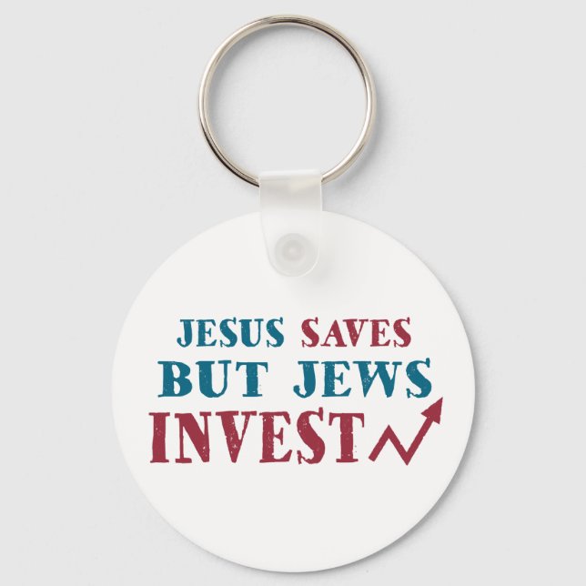 Jews Invest - Jewish finance humor Keychain (Front)