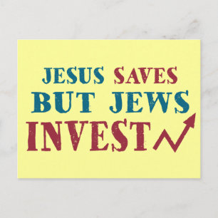 Jews Invest - Jewish finance humor Postcard