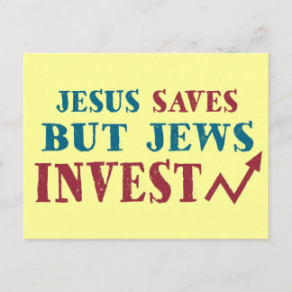 Jews Invest - Jewish finance humor Postcard