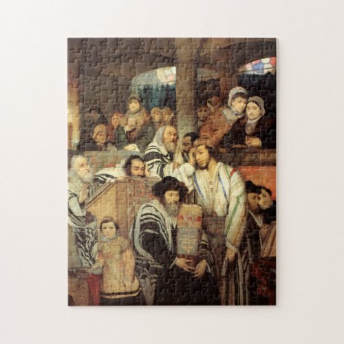 Jews Praying by Maurycy Goettlieb _ Circa 1878 Jigsaw Puzzle