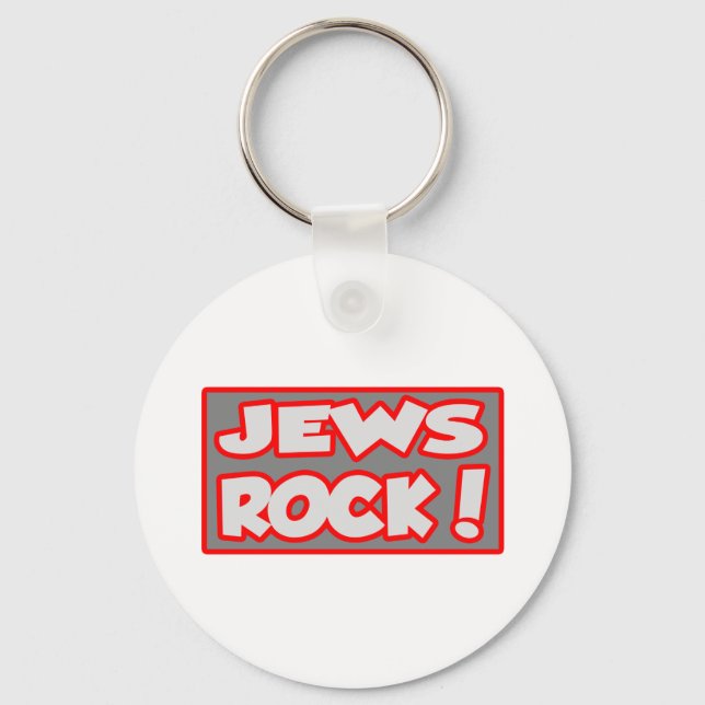 Jews Rock! Keychain (Front)