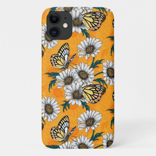 Jezebel butterflies and daisy flowers iPhone 11 case