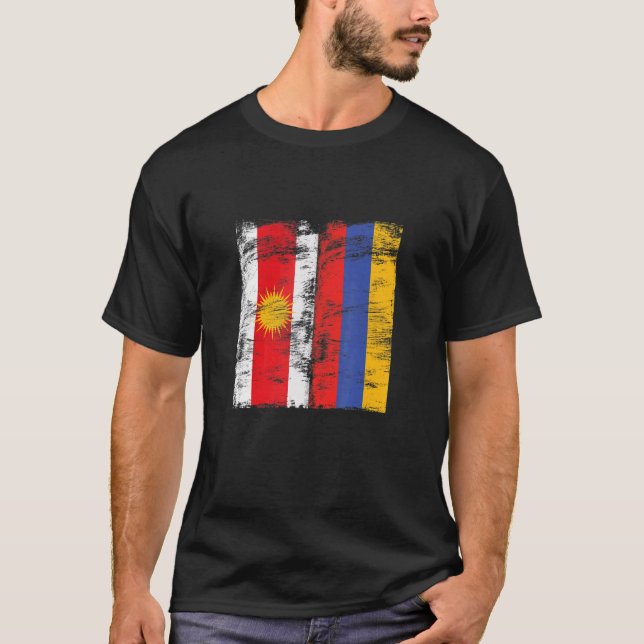 Jezidian Ezyxan Armenia Flag Lali Melek Taus Ezidi T-Shirt (Front)