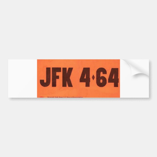 JFK 464 License Style Bumper Sticker (Front)