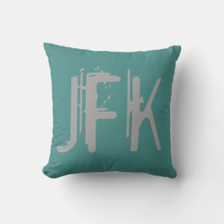 JFK Airport Grunge Typography Throw Pillow
