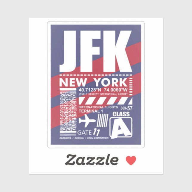 JFK Airport New York Sticker (Sheet)
