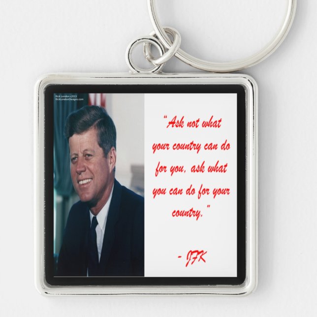 JFK & Ask Not Quote Keychain (Front)