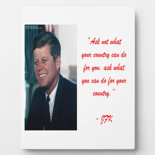 JFK  Ask Not Quote Plaque