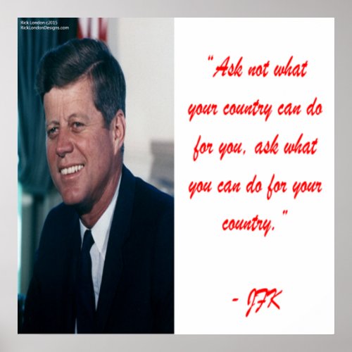 JFK  Ask Not Quote Poster