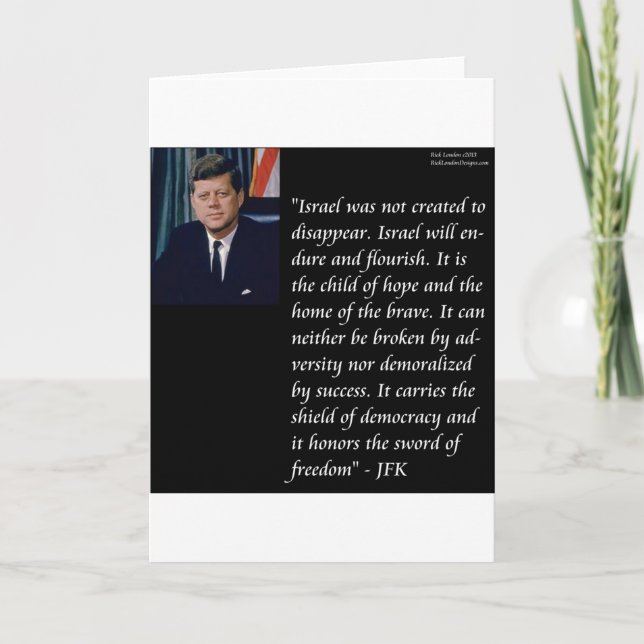 JFK & Famous Quote Re Israel Card (Front)