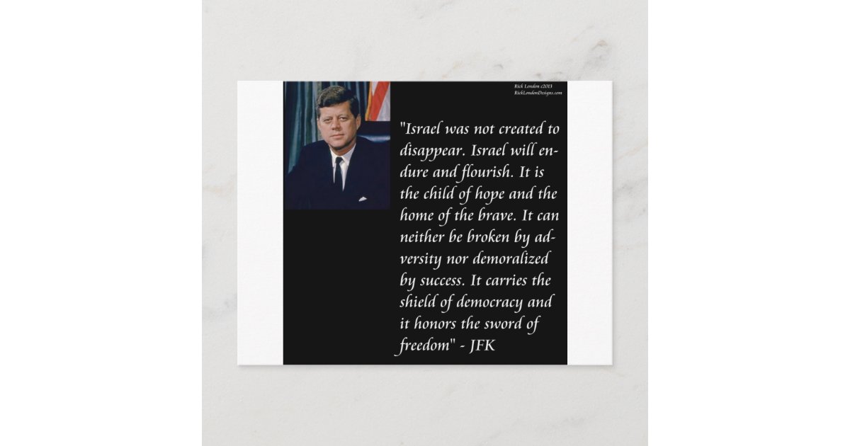 Jfk And Famous Quote Re Israel Postcard Zazzle 